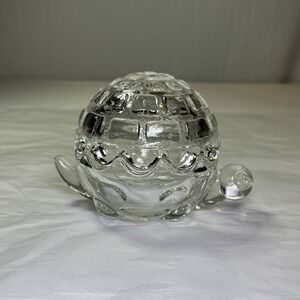 Vintage Hocking Clear Glass Turtle Trinket Dish